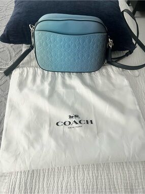 Coach Blue Ombre Signature Embossed Crossbody Bag